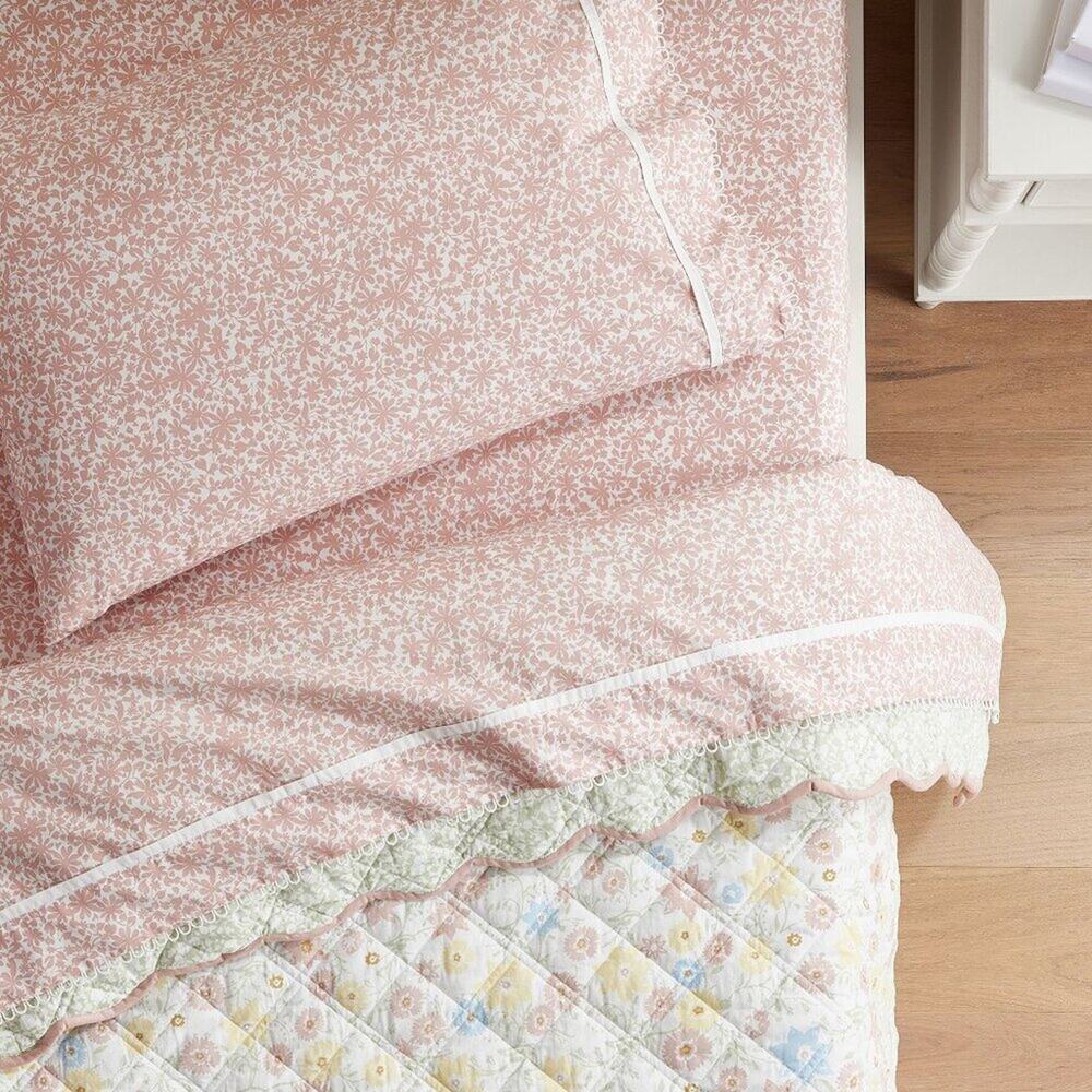 Pottery Barn x Julia Berolzheimer FULL Sheet Set Organic Blooming Floral NWT